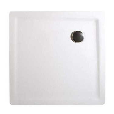 Schulte EP212090 04 Duschwanne extra-flach Quadrat, 90 x 90 cm, Mineralguss, alpinweiß, inkl, Füße und Ablauf, für bequemen Einstieg im Sale